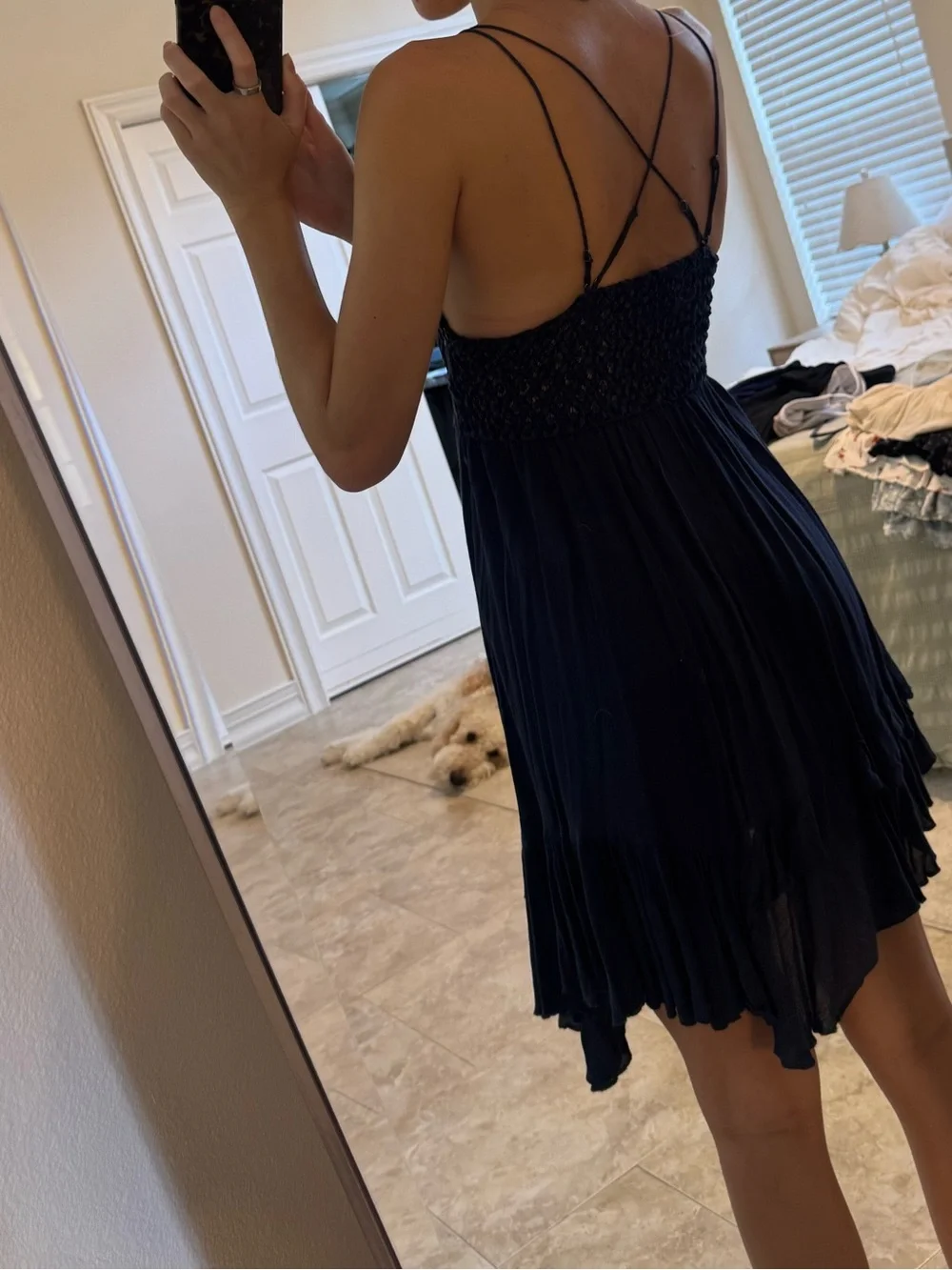 Free people navy mini sundress